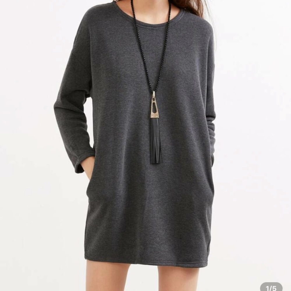 Drop shoulder pocket dress
